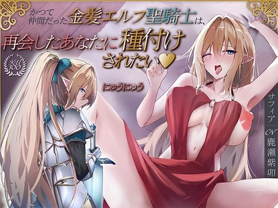 かつて仲間だった金髪エルフ聖騎士は、再会したあなたに種付けされたい♪【KU100収録】【にゅうにゅう❤ファンタジー】レビュー5.00