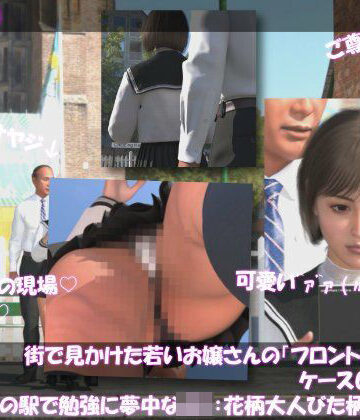 街で見かけた若いお嬢さんの盗撮被害:（ケース001_PV06花柄大人びた柄パンティ:早朝の駅で勉強に夢中なJ○）【Libido-Labo❤3DCG】レビュー