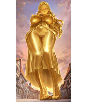 巨大化して黄金像になった酒場の歌姫は広場の女神として崇拝される【状態変化ラボ❤辱め】レビュー